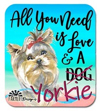 Yorkie Magnet All You Need is Love 4" wide dog metal tin handmade gift
