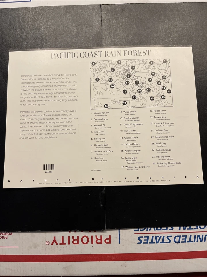 US Scott# 3378 MNH Pacific Coast Rain Forest - Sheet of 10 33c Stamps - Image 2 of 2