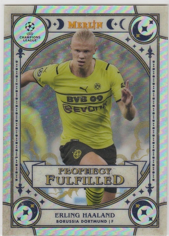 2021-22 Topps Merlin ERLING HAALAND Prophecy Fulfilled Refractor Insert #PF-8