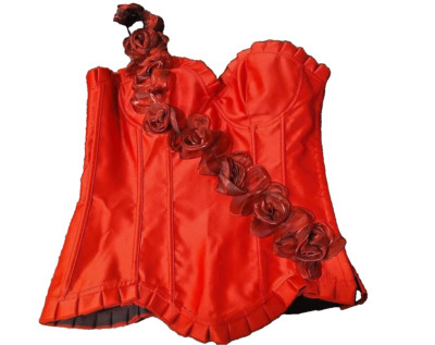 Corset Red Vaacodor Womens 2XL Sweet Heart  Valentine Flowers