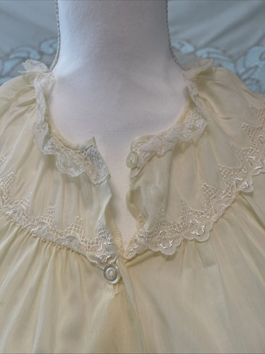 Vintage 1950s Gaymode JC Penney Yellow Pocket Nightgown Housedress -flaw M - Picture 2 of 5