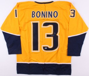 Nick Bonino Signed Predators Jersey (Beckett) 2015 Stanley Cup Champions Hero 