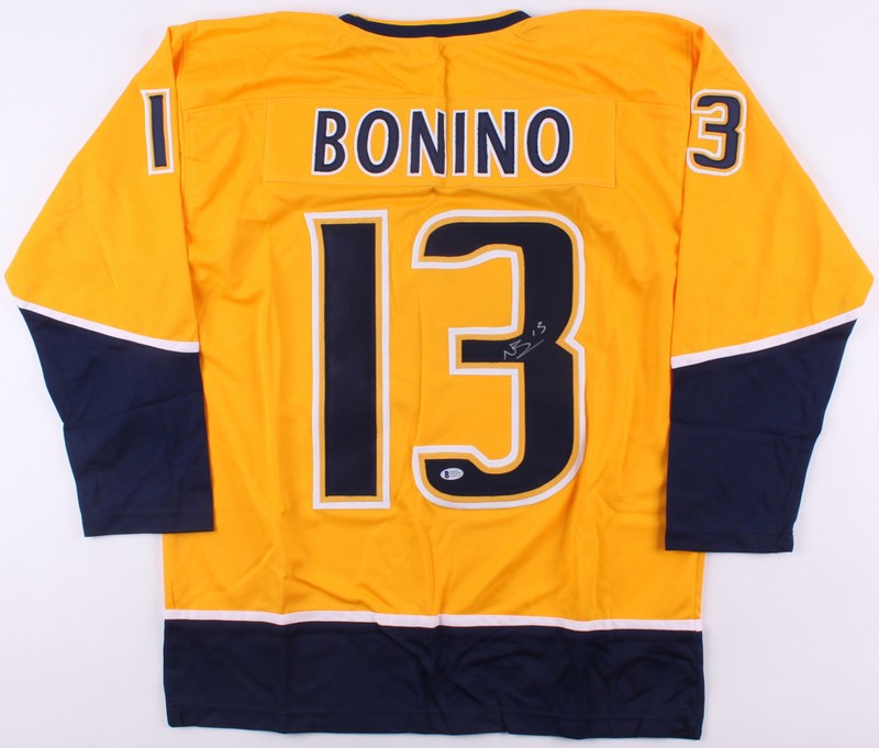 Nick Bonino Signed Predators Jersey (Beckett) 2015 Stanley Cup Champions Hero 