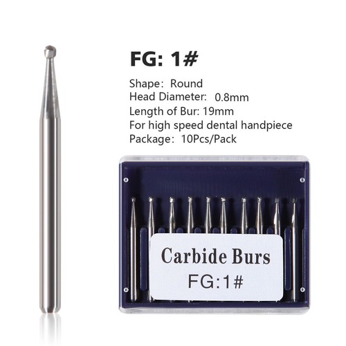 Dental Tungsten Carbide Steel Burs FG Drills Round Pear Taper Fissure Cutter - Picture 41 of 328
