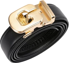 Ratchet Belt for Men, Mens Belt Adjustable from 20" to 44" Waist Black