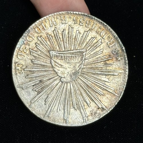 1835 Do Durango Mexico 8 Reales R.M. Cap & Rays Libertad .903 Silver Coin - Picture 5 of 10