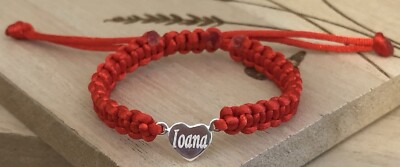 Armband Name personalisiert St Silber 925 kleines Herz Bff Liebe rot Geschenk 1 Stück 