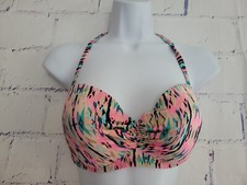 Shade Shore Swimsuit Bikini Top only Size 34D Underwire Halter Tie Padded