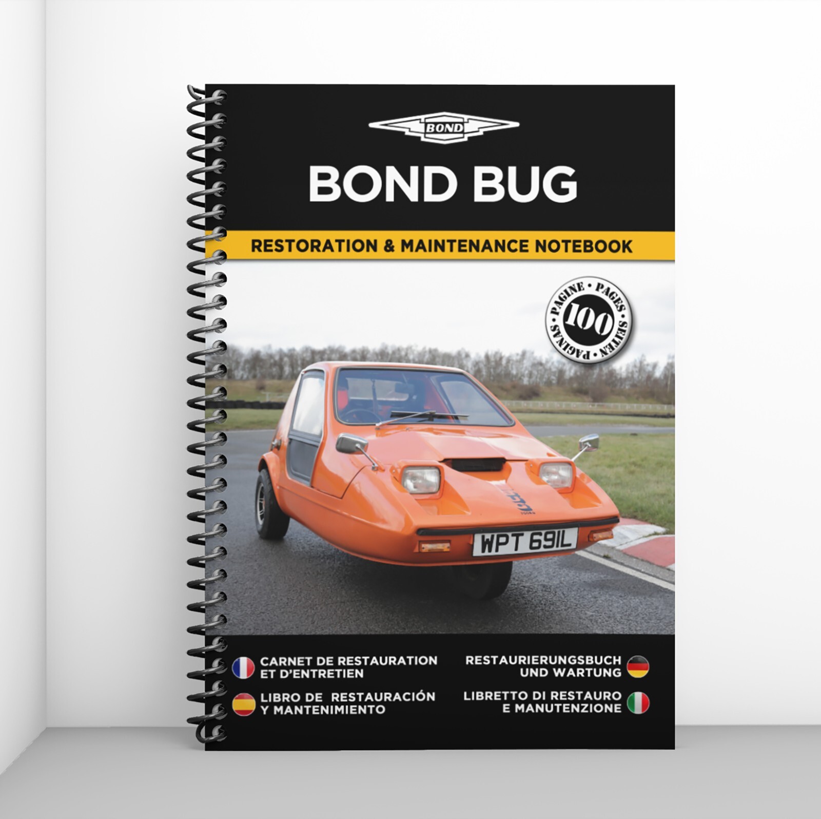 Carnet de restauration Bond Bug pour suivi entretien de ce vehicule 3 roues