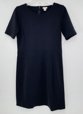 J.Crew Factory Women’s Black Minimalist Sheath Dress Size 4 Back Zip