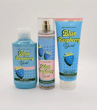 Bath Body Works Blue Raspberry Body Mist Body Wash Body Cream Set of 3