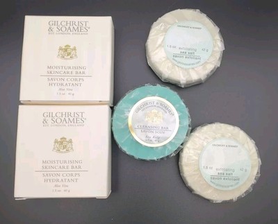 Gilchrist & Soames Travel Soaps Lot, 5 Soaps Total, 1.5 Oz Ea, New Unopened 