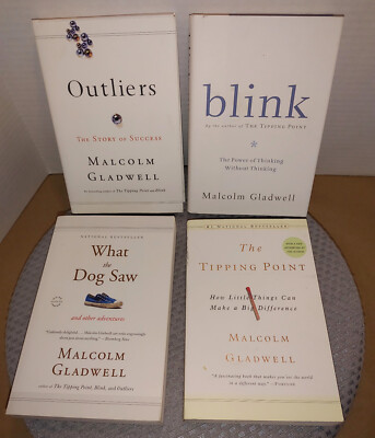 Malcolm Gladwell Books Lot Of 4 - Outliers Blink Tipping Point What the Dog Saw