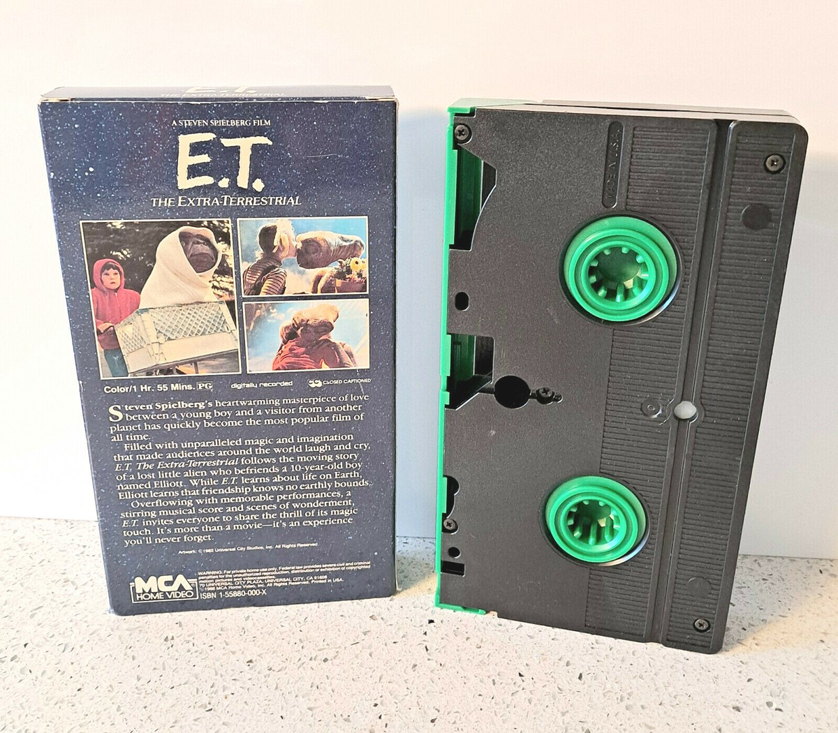 Vintage E.T. The Extra Terrestrial VHS Cassette Video Tape Black