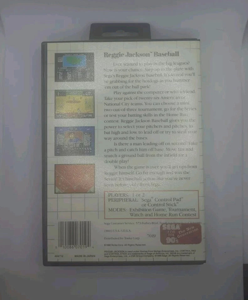Reggie Jackson Baseball (Sega Master System, 1988) with Case - Image 2 of 4