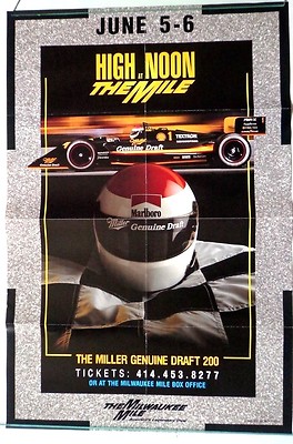1993 CART Miller Genuine Draft 200 Milwaukee Mile Promo Poster Bobby Rahal Car