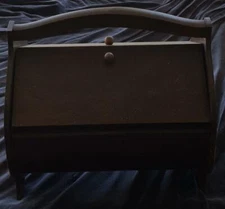 Fabulous Vintage Wooden Sewing Box - COLLECTIBLE BOX - NEEDS SMALL REPAIR