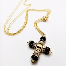 COLLANA Arg.925 con ONICE NATURALE e PERLINE VERE modello CHANEL lunga 78 cm