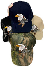 NATIVE PRIDE INDIAN BALD EAGLE EMBROIDERED HAT CAP KHAKI