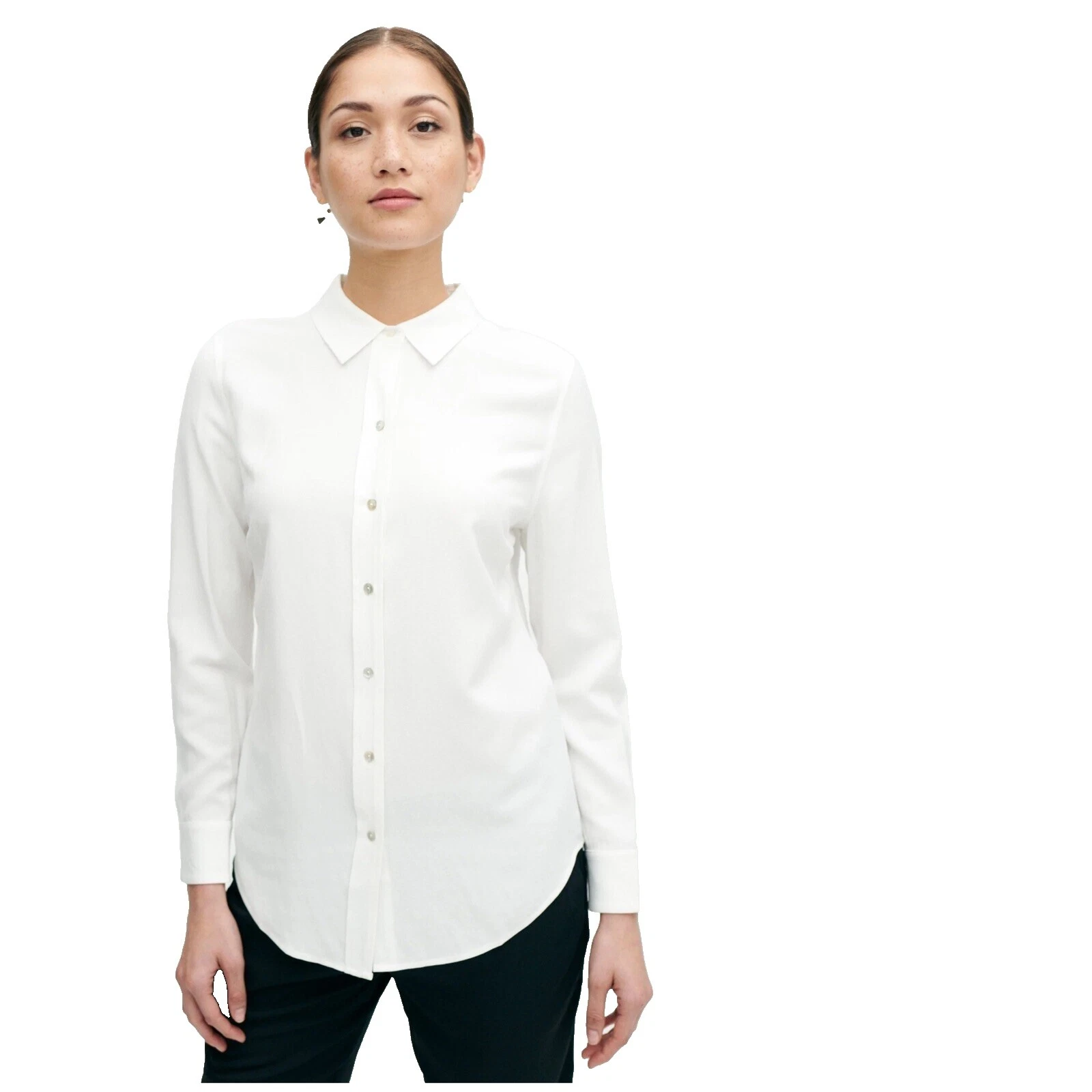 Top de Lino Blanco Theory para Mujeres