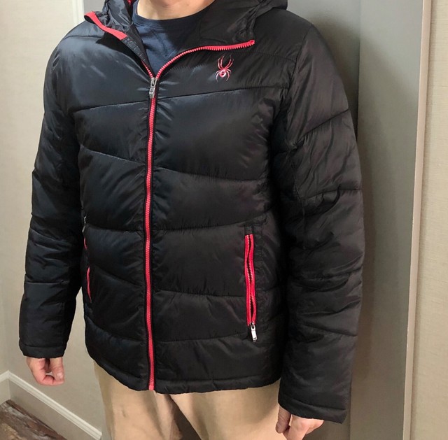 200 Term Spyder Men's Black Red Down Winter Warm Puffer Hood Jacket