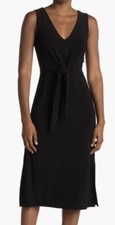 TWO by VINCE CAMUTO V-Neck Black Sleeveless Dress With Knot Tie Front/ NWT/Sz.12