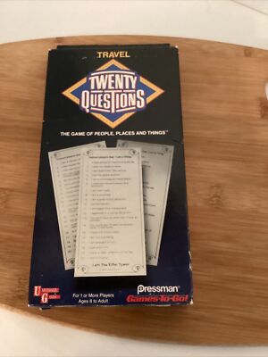 Vintage 1989 Travel Twenty Questions Pressman Games To Go New