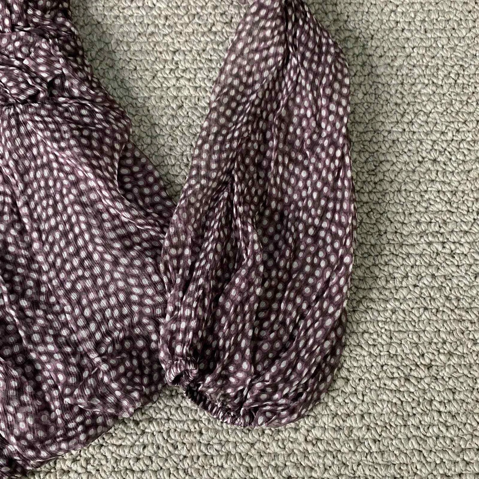 Blusa Leon Max Feminina Tamanho Médio Roxa Seda Bolinhas Edição Limitada - Imagem 3 de 4