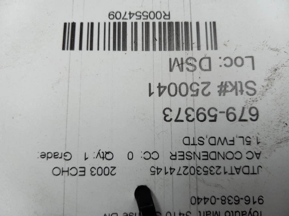 03 04 05 TOYOTA ECHO AC CONDENSER  - Image 4 of 4