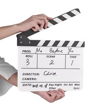 Acrylic Film Clapboard 12x10in Plastic Clapper Board Pens Eraser for Filmmaking
