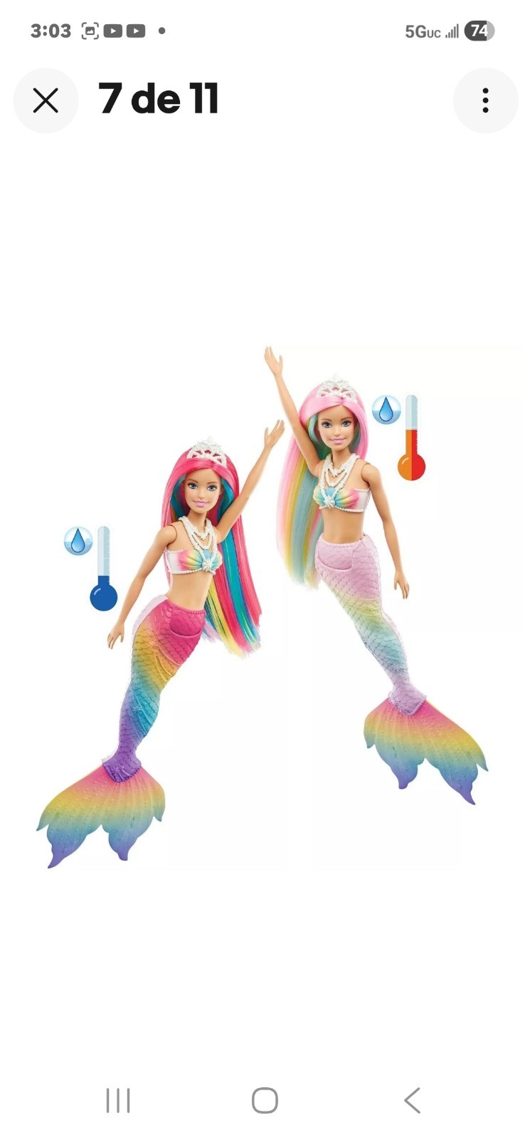 Barbie Dreamtopia RAINBOW MAGIC Mermaid Doll Water-Activated Color Change Blonde