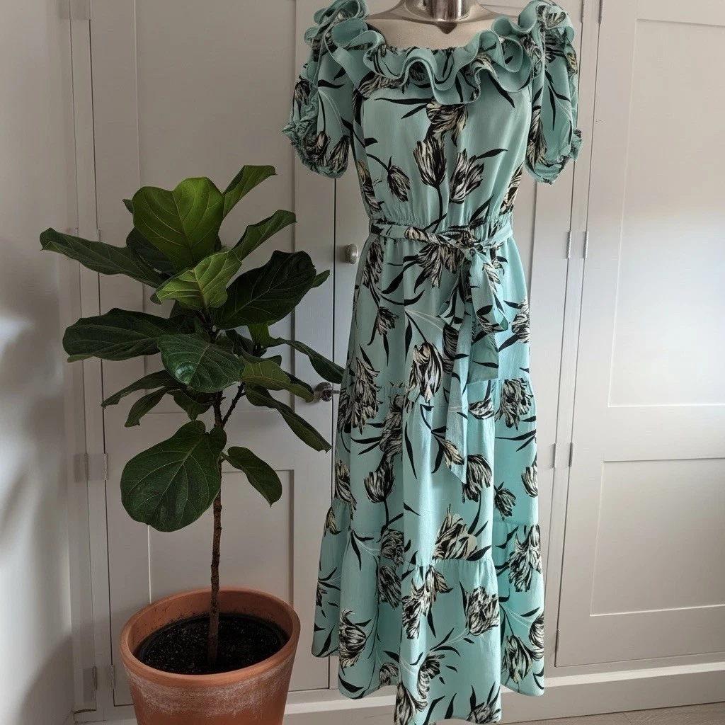 river island green bardot dress Sleeveless Dresses for Women for sale Floral print