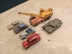 Vintage Dinky Toys Diecast Vehicle Bundle Bus Tank Crane Fire Engine