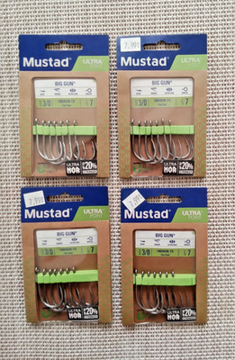 Mustad Big Gun UltraNor Hooks 10829 UN-TS Titan Steel, Size 3/0, 4 packs NEW