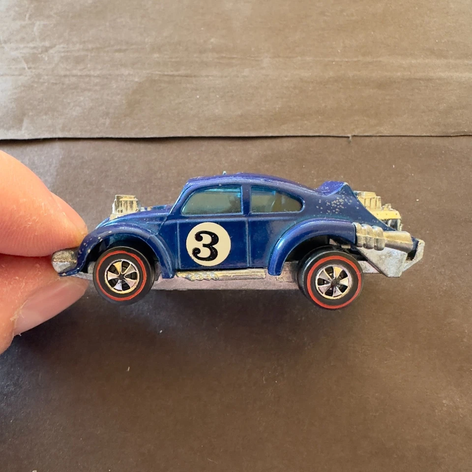 ORIGINAL 1971 MATTEL HOT WHEELS REDLINE BLUE EVIL WEEVIL HK BLK INT CAR NM - Image 2 of 4