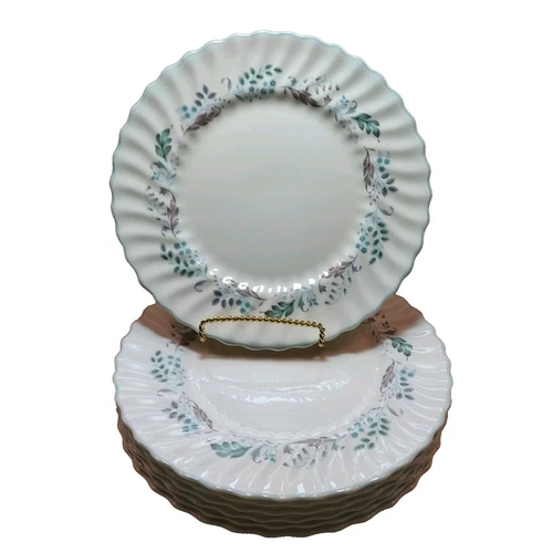 7 Royal Doulton GLEN AULDYN Bone China 9" Bone China Flowers with Blue Trim