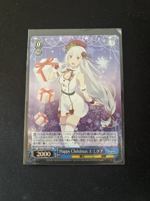 Re:Zero Emilia Weiss Schwarz SR Happy Christmas Karte Neuwertig