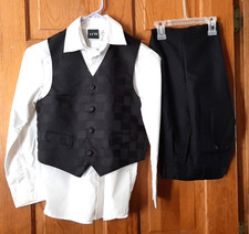 Boys 3-Piece Set with Black Pants, Vest  White Shirt Size 10 Easter-Weddings