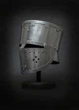 Medieval Great Helm - Knight Crusader Helmet - LARP & Reenactment Armor