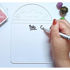 Custom Acrylic Game Night Scoreboard Personalized Engraved Score Keeper Board