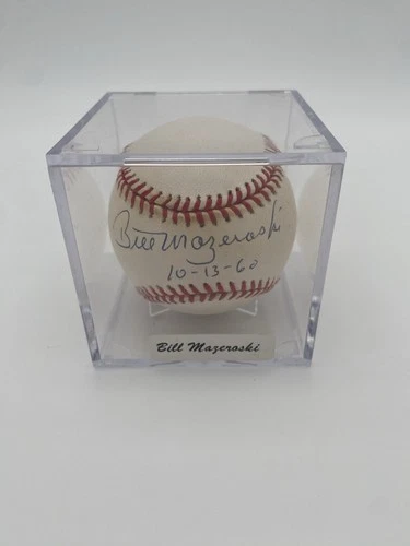 Bill Mazeroski 10-13-60 Autographed Rawlings National League Baseball w/ Case