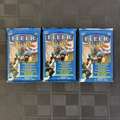 (3 Packs) 1999 Fleer Ultra Football Factory Sealed Hobby Pack Lot