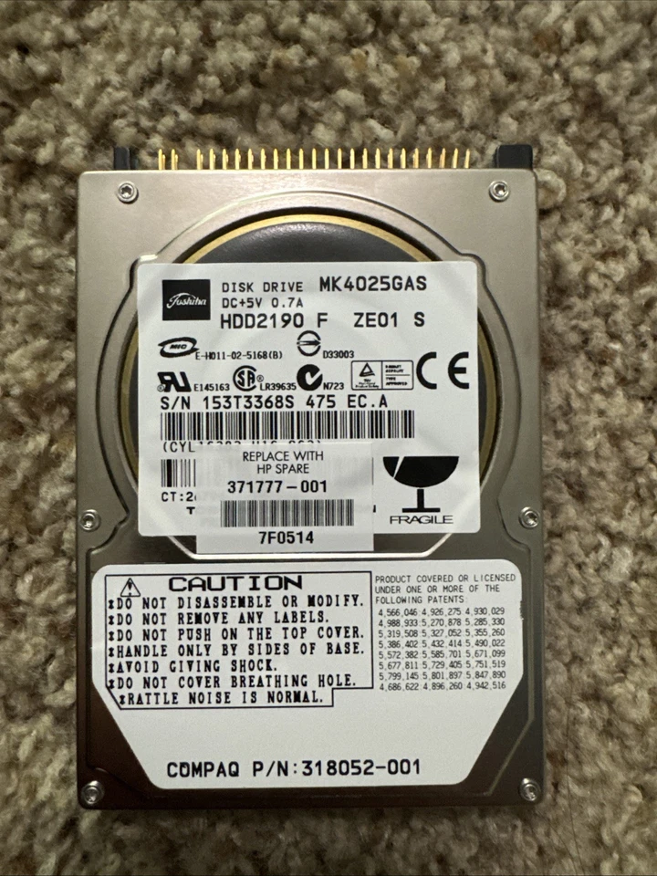 Toshiba MK 4026GAX - Hard Drive - 40 GB - ATA-100 (HDD2193) - Image 4 of 4