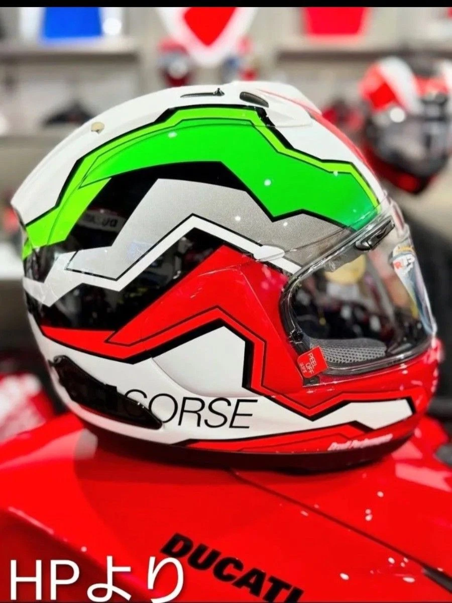 arai ducati helmets 2019 Corse V9 Corsair-X Helmet by (98109222x) density EPS changing its compactness depending on the position Ducati Corse V7 Corsair-X Helmet