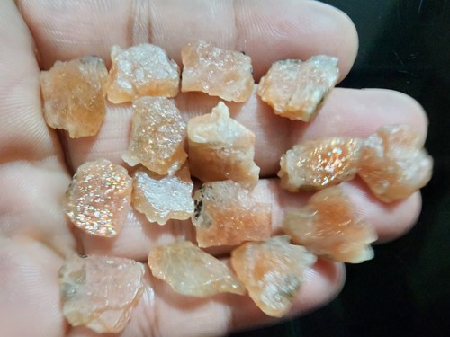 15 Piece AAA+ Sunstone Crystal & Mineral Rough 12-16 MM Orange Sunstone Rough - Picture 4 of 5
