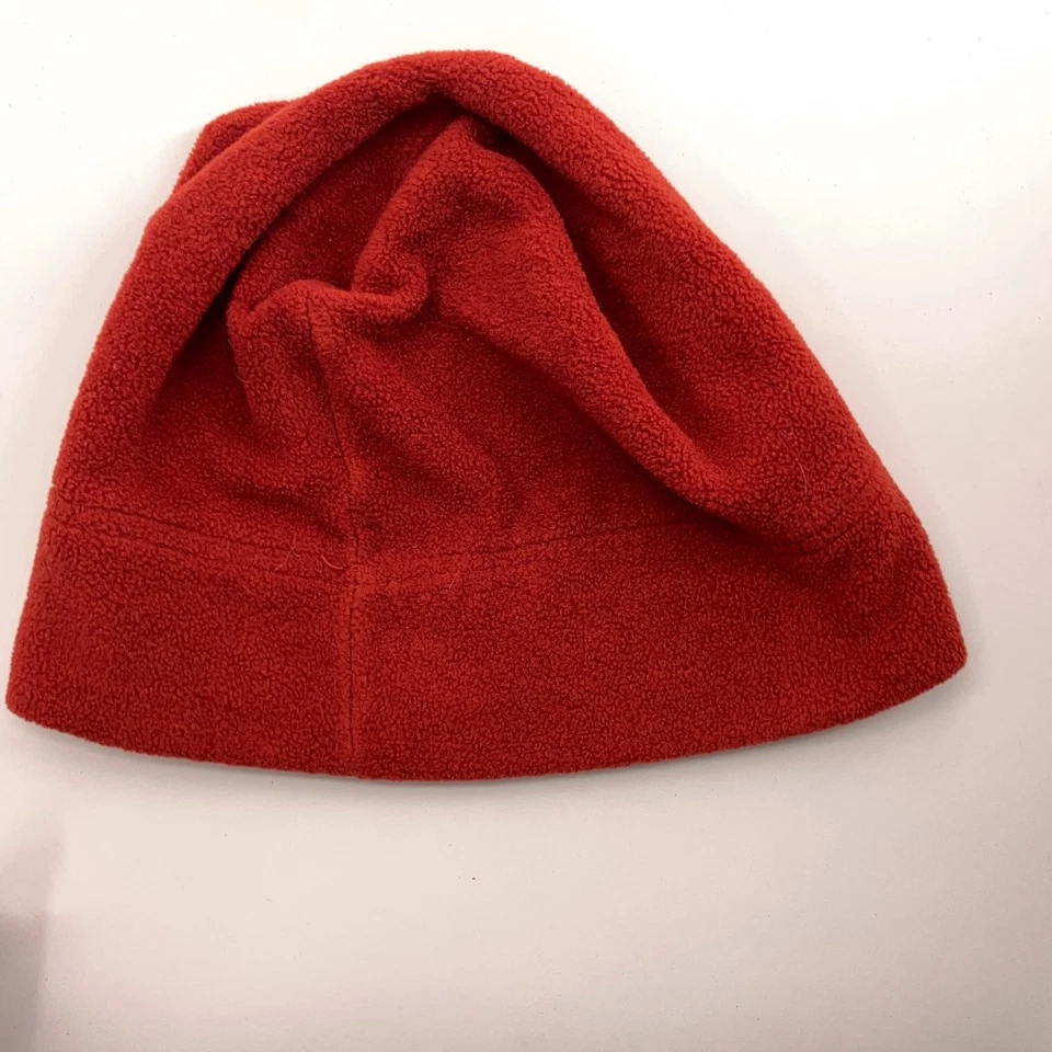 Retro Made USA Burton Snowboard Orange Fleece Winter Hat - Image 2 of 4