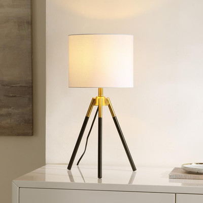 Jupiter Black/Brass 22-Inch Tripod Table Lamp for Home & Office (LED Bulb Includ