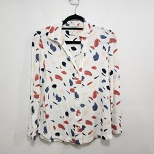 Soma Cool Nights Notch Collar Pajama Top Ivory White NWOT Women's Size XS