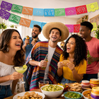 OHOME Cinco De Mayo Decorations - Papel Picado Banner Streams