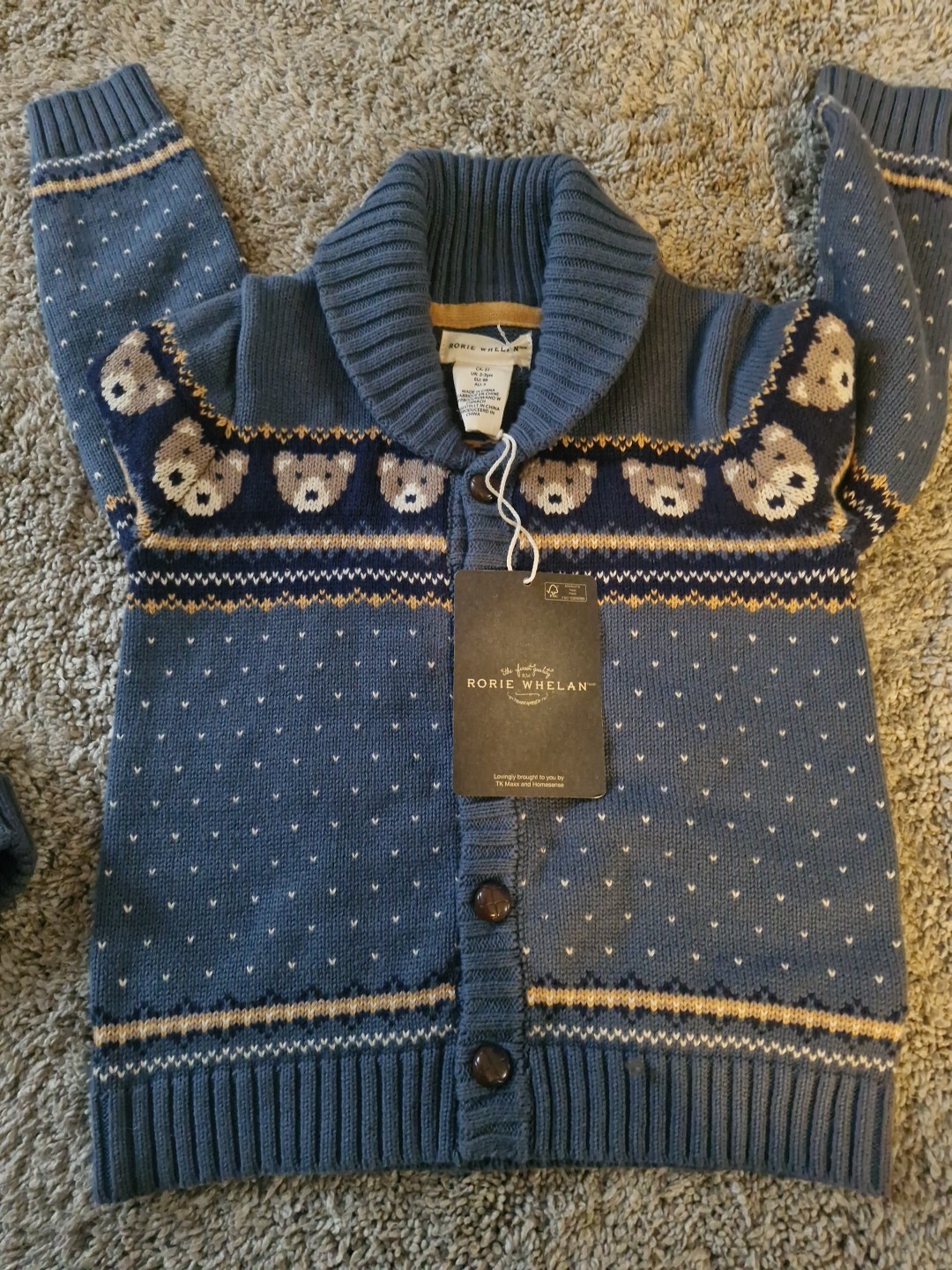 Rorie Where's Kids Knitted Cardigan & Hat Age 2 To 3 Yrs BNWT image 4